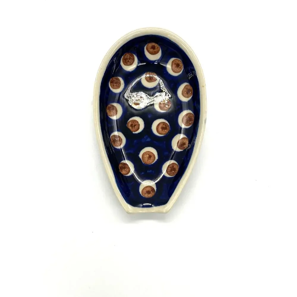 Boleslawiec Polish Pottery Spoon Rest Hand Made Poland 4.75
